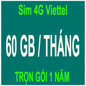 Sim 4G Viettel 60 GB/tháng dung lượng tốc độ cao, trọn gói 1 năm