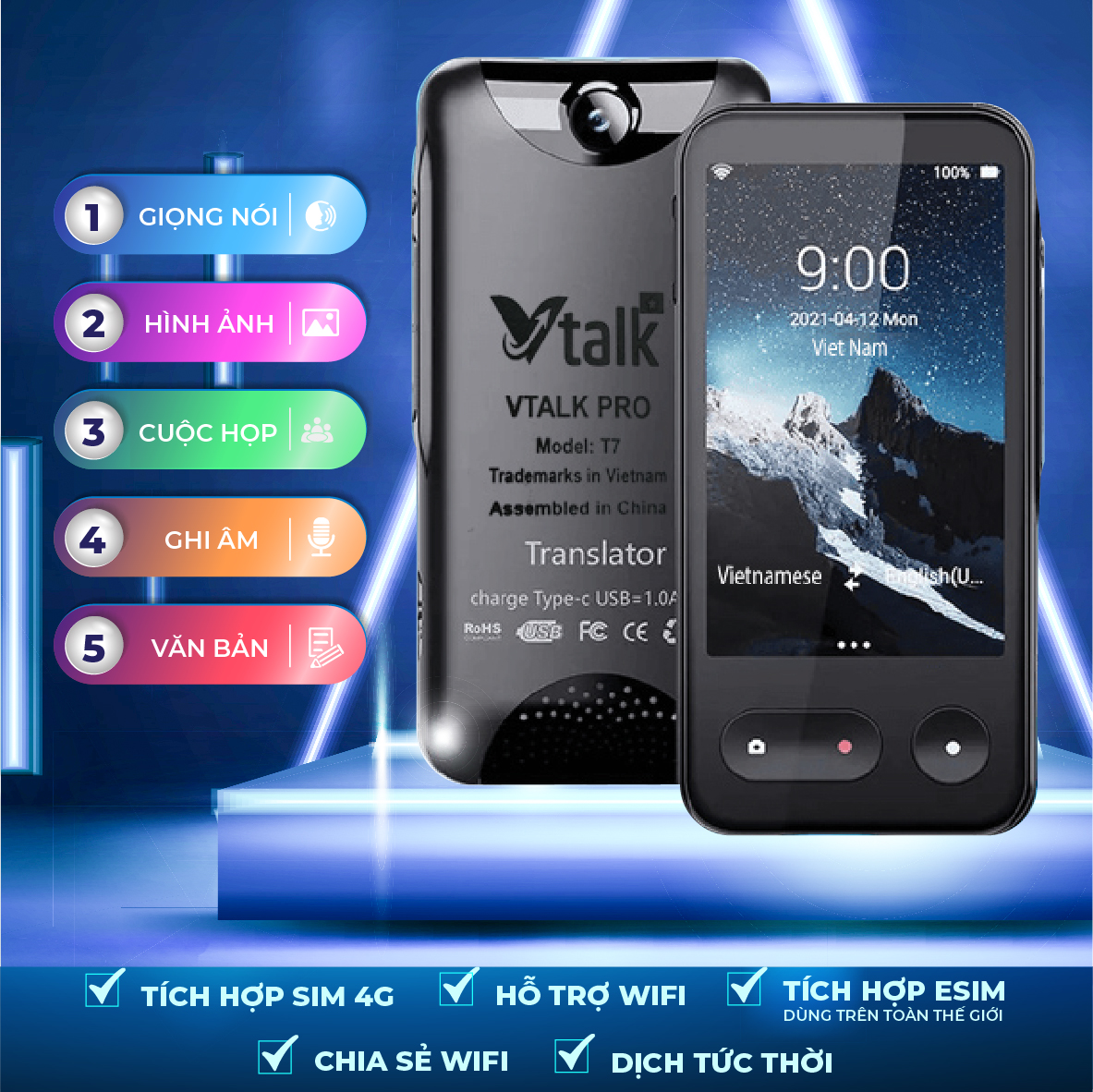 Máy Phiên Dịch VTalk Pro 2023 – Máy Phiên Dịch Mang Thương Hiệu Việt Nam