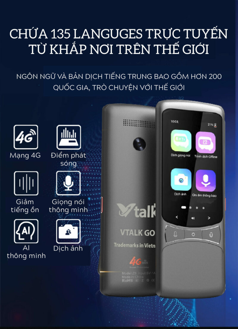 Máy Phiên Dịch VTalk Go 2023 - Máy Phiên Dịch Mang Thương Hiệu Việt Nam