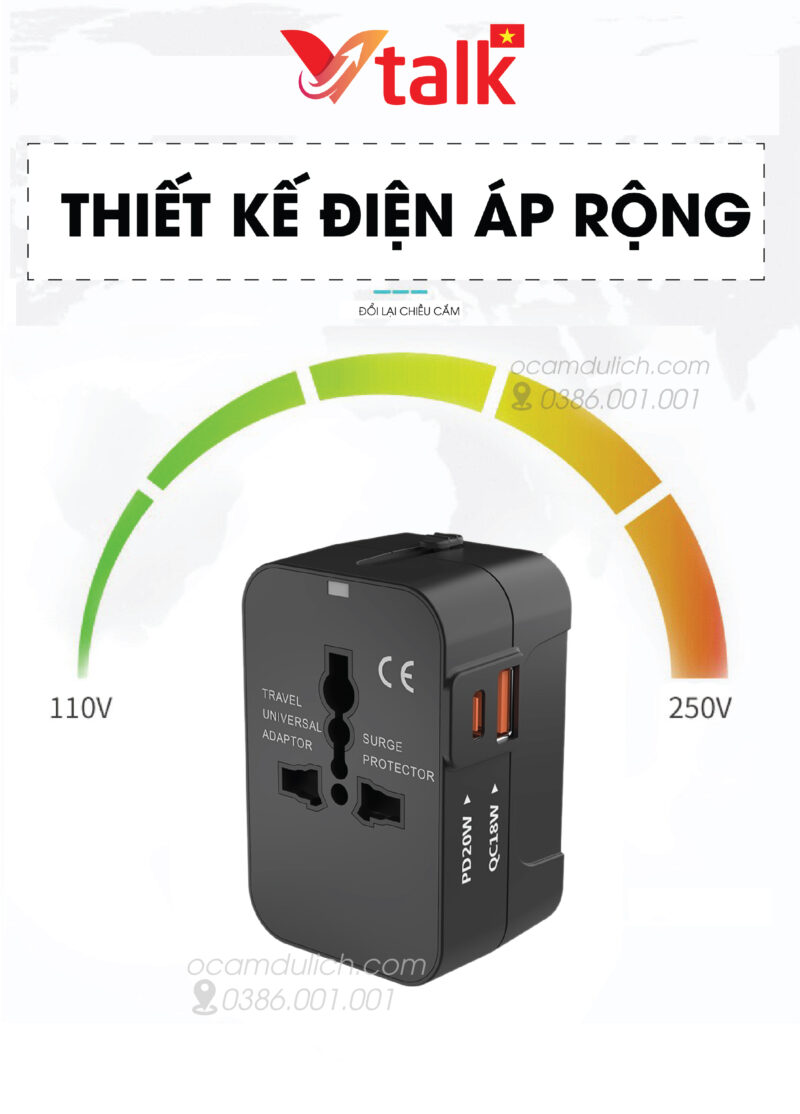 Ổ Cắm Điện Đa Năng Chuyên Đi Du Lịch Dùng Được Trên Toàn Thế Giới