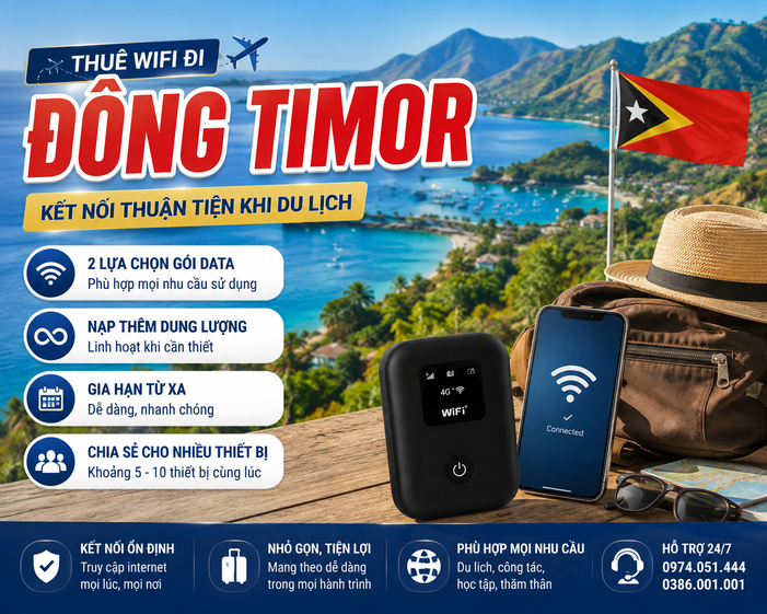 THUÊ WIFI ĐI ĐÔNG TIMOR