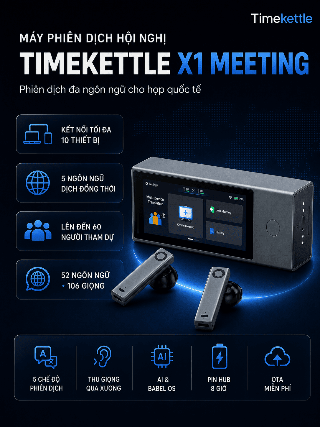 Tai Nghe Timekettle X1 Metting – Đặc Biệt Dành Cho Các Cuộc Họp Đa Ngôn Ngữ Tai Nghe Timekettle X1 Metting – Đặc Biệt Dành Cho Các Cuộc Họp Đa Ngôn Ngữ