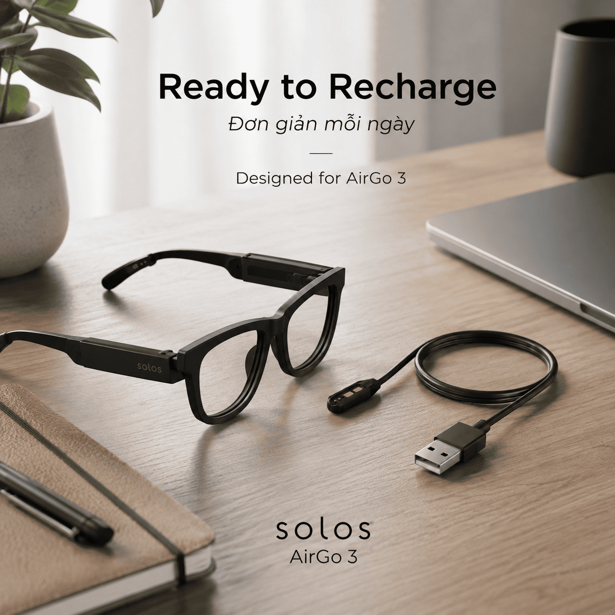 Cáp sạc từ tính Solos AirGo 3 