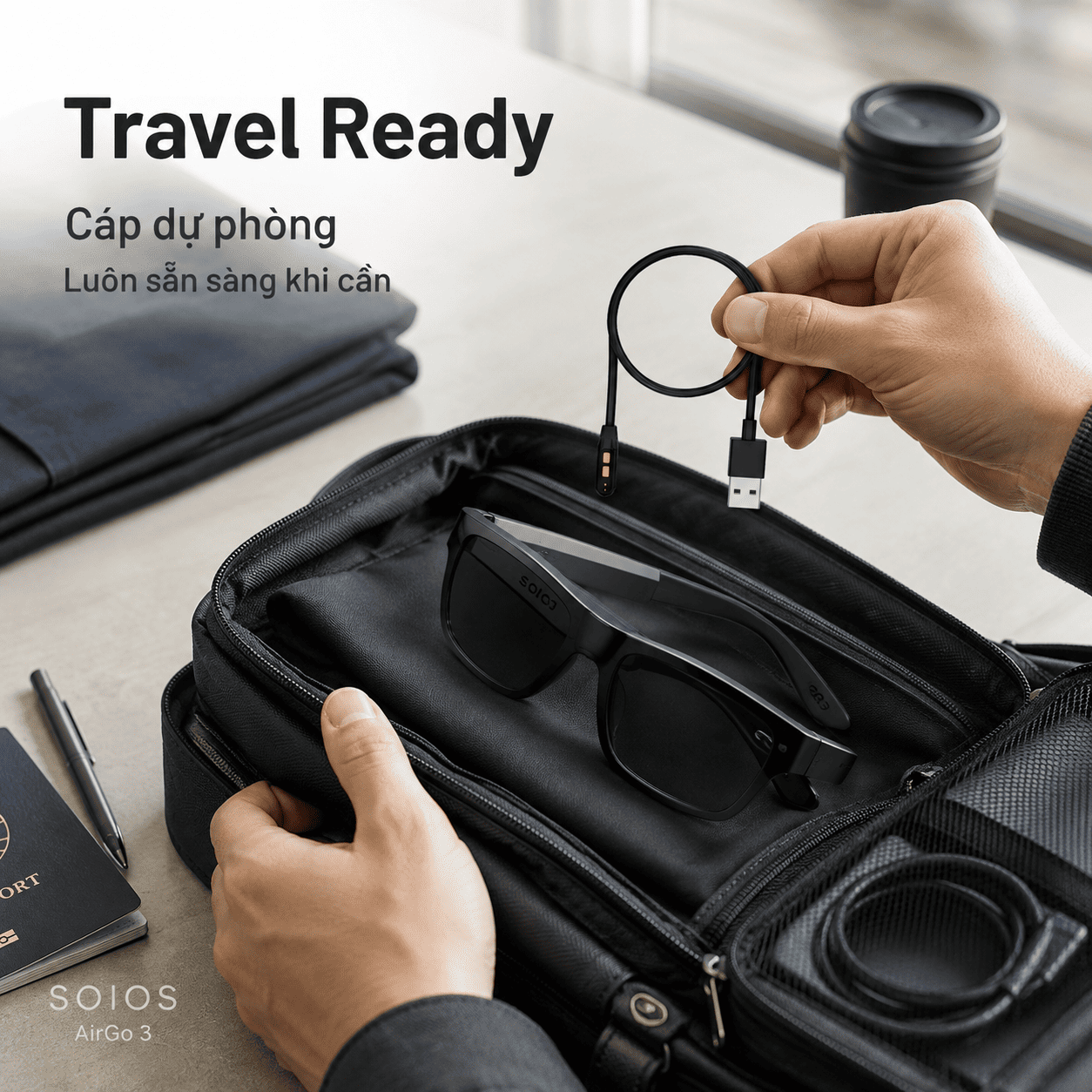 Cáp sạc từ tính Solos AirGo 3 