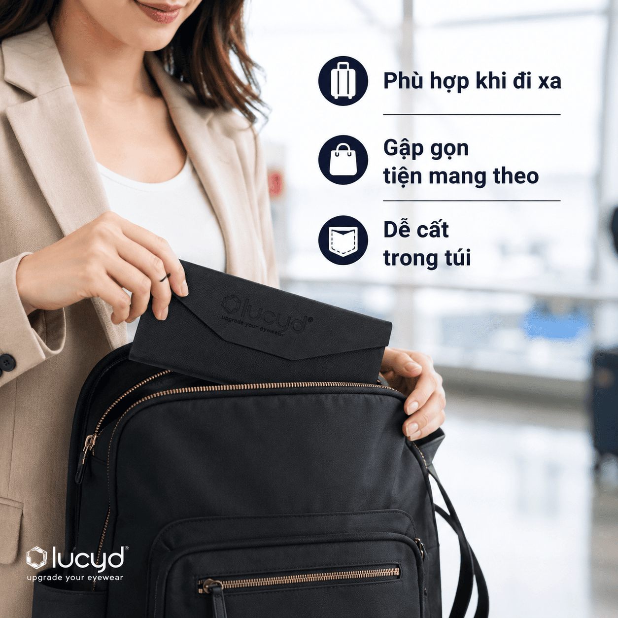 Hộp đựng kính gập phẳng Lucyd