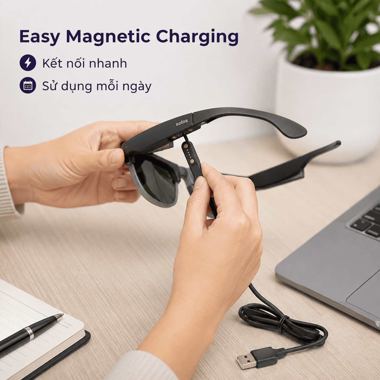 Cáp sạc từ tính Solos AirGo 2