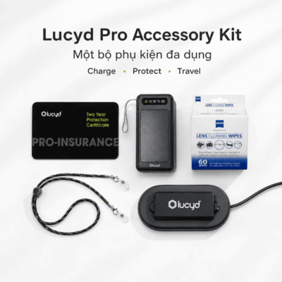 Bộ phụ kiện Lucyd Pro – Bảo hiểm 2 năm, đế sạc và pin dự phòng Juicebox