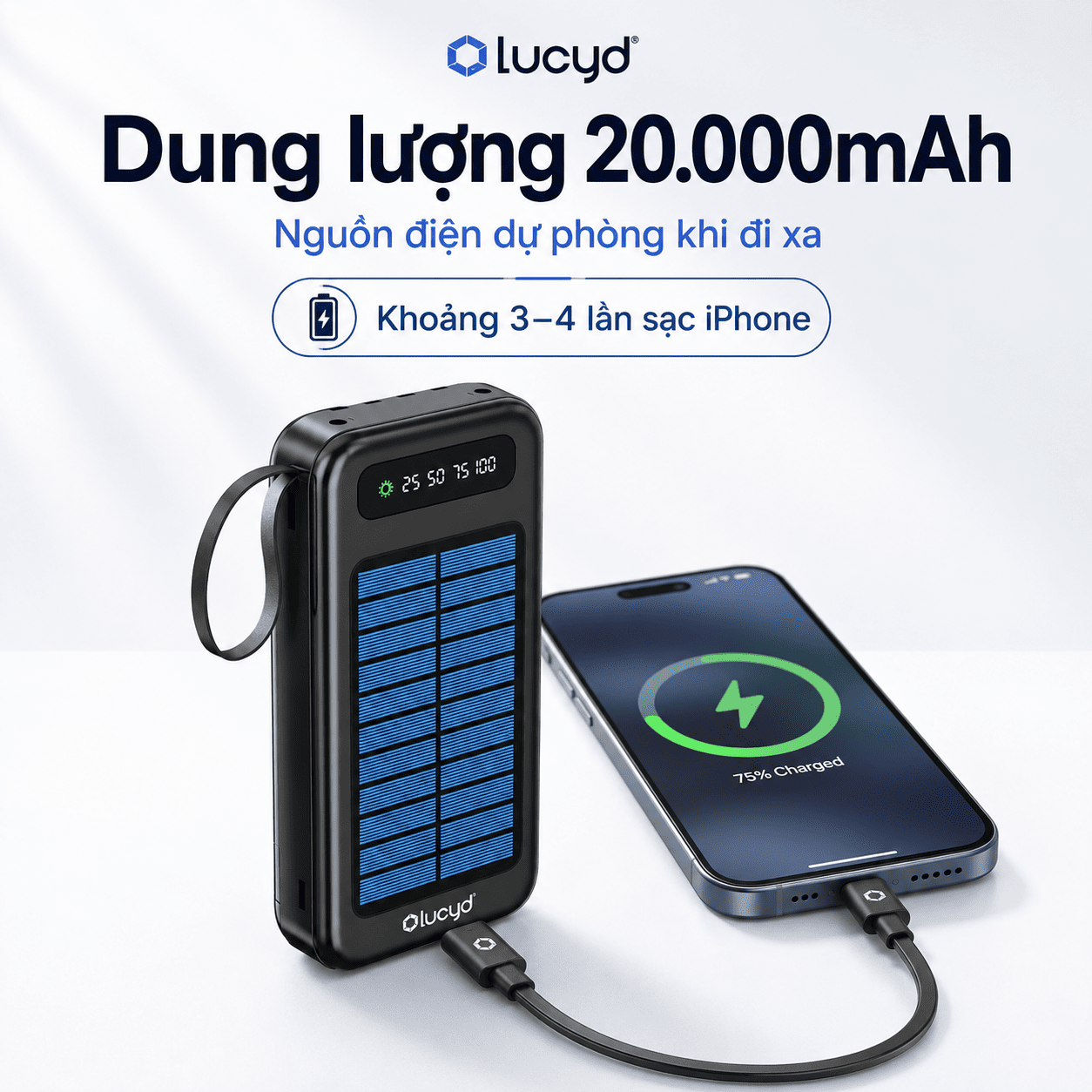 Lucyd Juicebox Solar Power Bank 20.000mAh