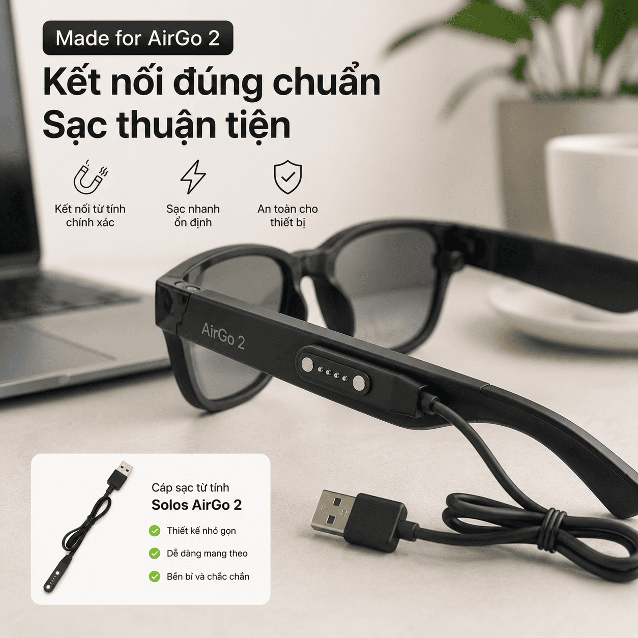 Cáp sạc từ tính Solos AirGo 2