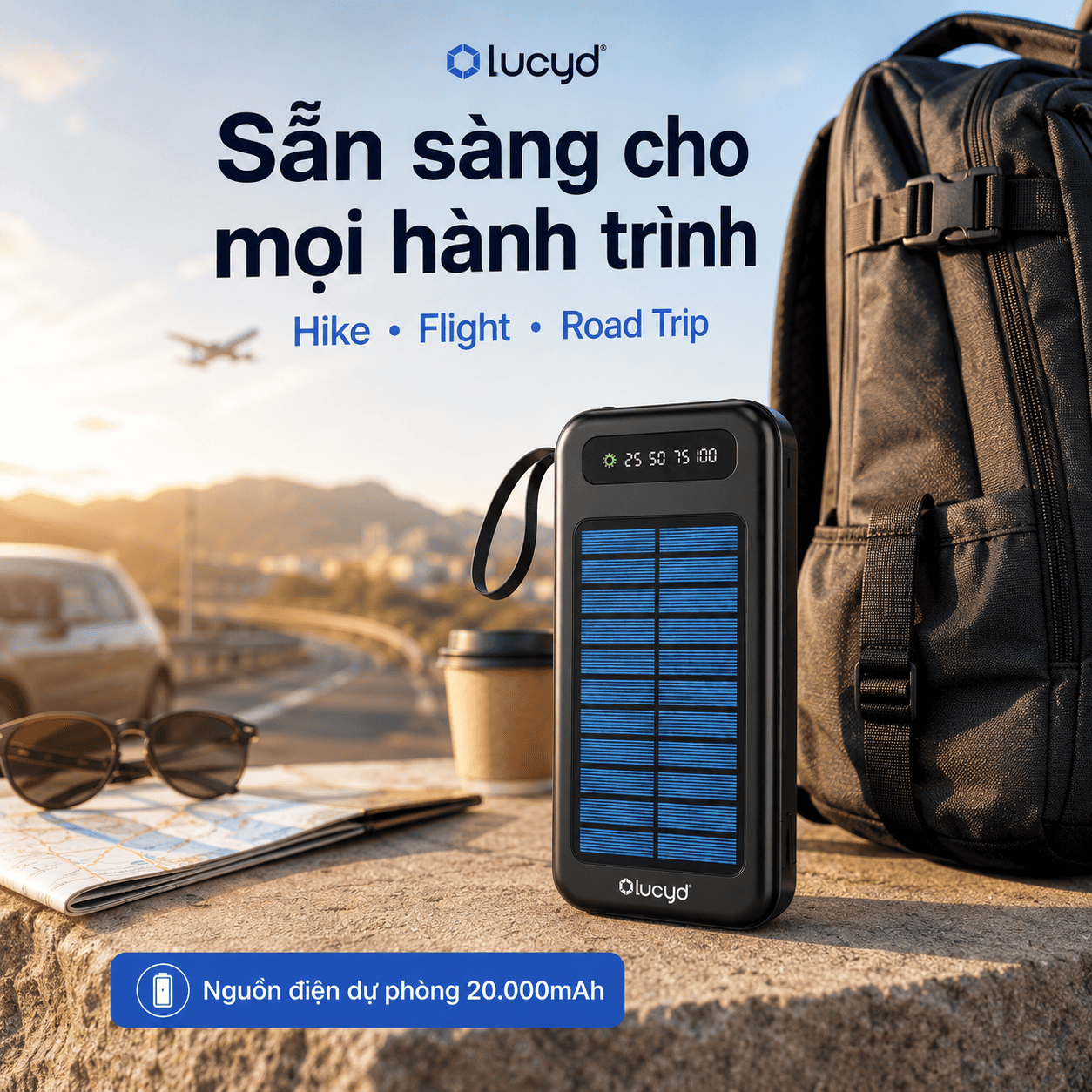 Lucyd Juicebox Solar Power Bank 20.000mAh