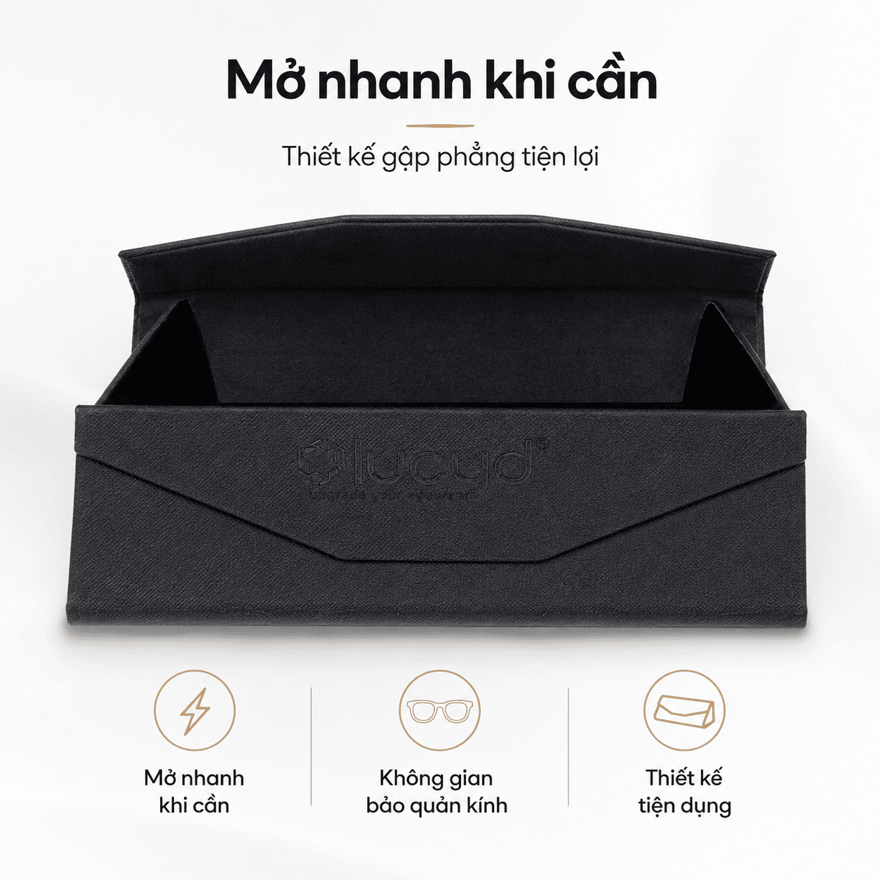 Hộp đựng kính gập phẳng Lucyd
