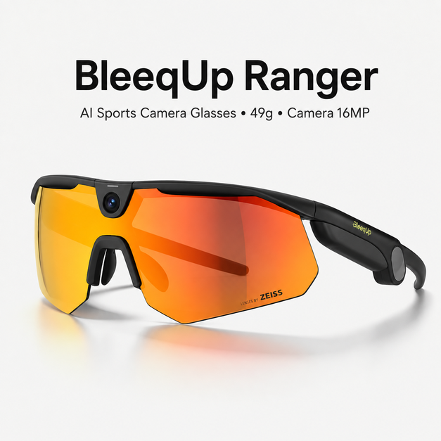 Kính camera thể thao AI BleeqUp Ranger – Quay 3K 60fps và âm thanh open-ear Kính camera thể thao AI BleeqUp Ranger – Quay 3K 60fps và âm thanh open-ear