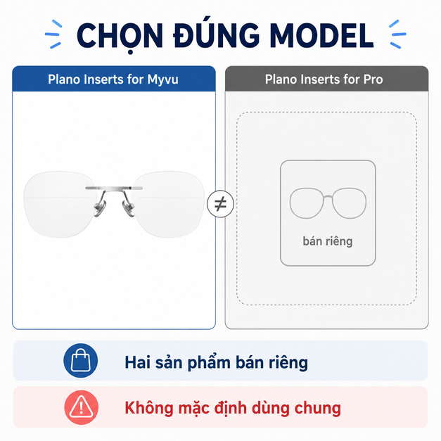 Bộ insert tròng Plano Inserts for Captify Myvu