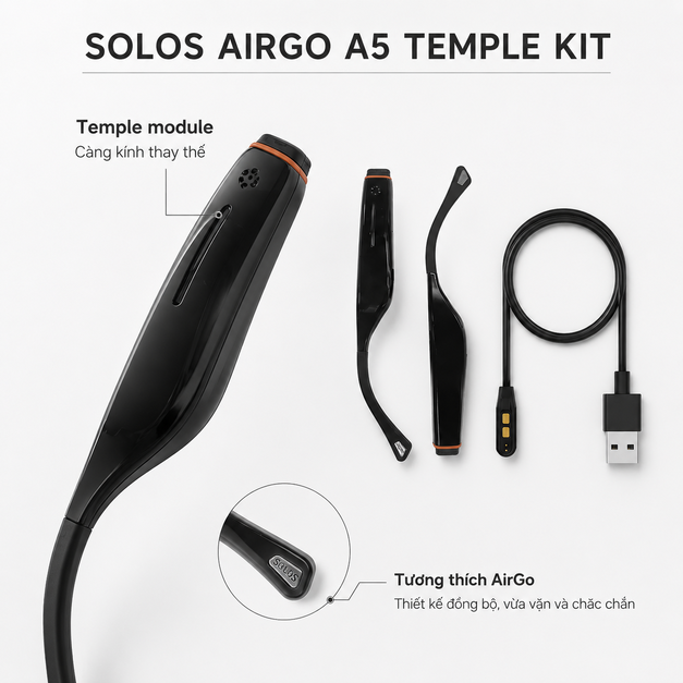 Càng kính thông minh Solos AirGo A5 Temple Kit