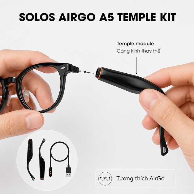 Càng kính thông minh Solos AirGo A5 Temple Kit