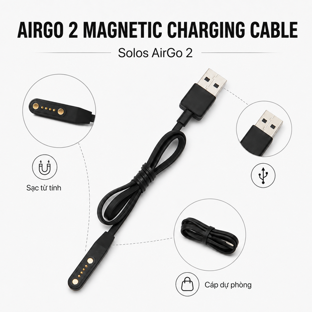 Cáp sạc từ tính Solos AirGo 2