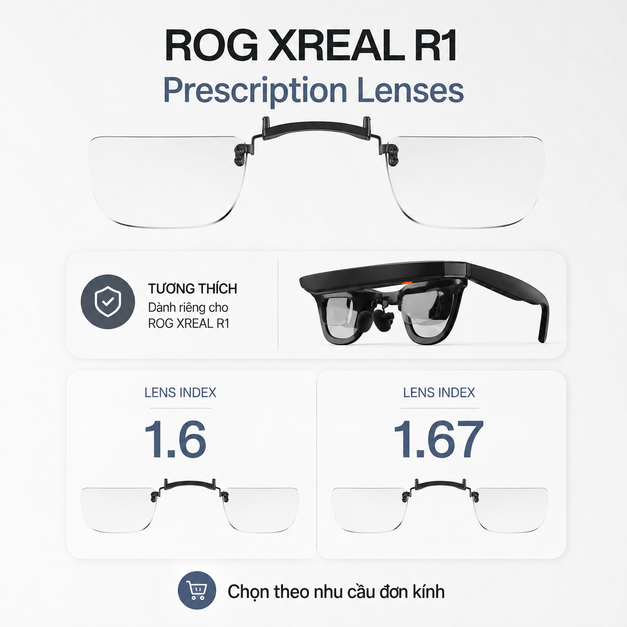 Tròng kính cận ROG XREAL R1 Prescription Lenses