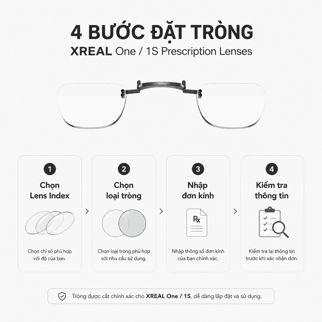 Tròng kính cận XREAL One / 1S Prescription Lenses