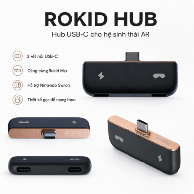 Bộ chuyển đổi Rokid Hub – Sạc đồng thời và kết nối kính AR thuận tiện