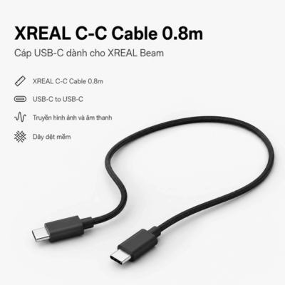 Cáp XREAL USB-C to USB-C 0.8 m – Truyền hình ảnh âm thanh và kết nối XREAL Beam