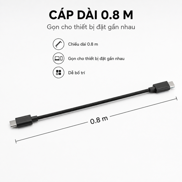 Cáp XREAL USB-C to USB-C 0.8 m