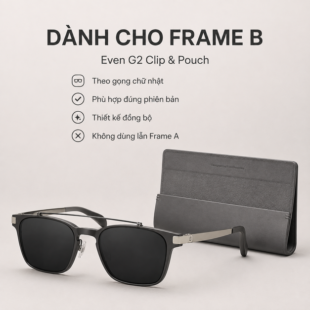 Bộ clip-on kính râm Even G2 Clip & Pouch