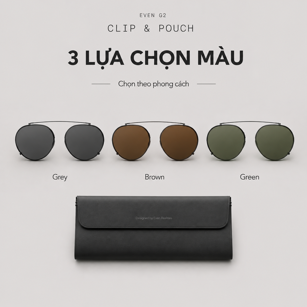 Bộ clip-on kính râm Even G2 Clip & Pouch
