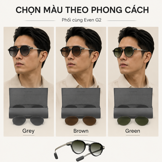 Bộ clip-on kính râm Even G2 Clip & Pouch