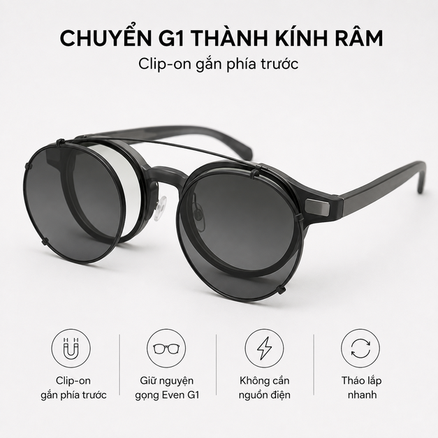 Bộ clip-on kính râm Even G1 Clip & Pouch