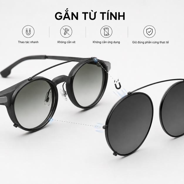 Bộ clip-on kính râm Even G1 Clip & Pouch
