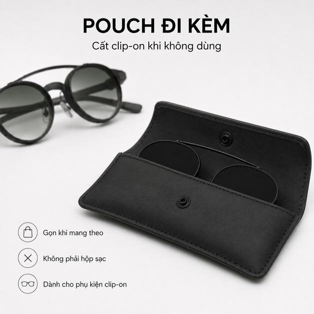 Bộ clip-on kính râm Even G1 Clip & Pouch