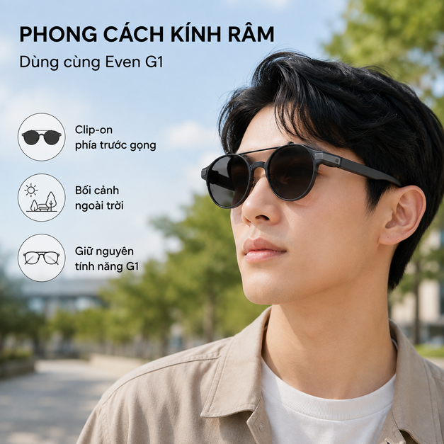 Bộ clip-on kính râm Even G1 Clip & Pouch
