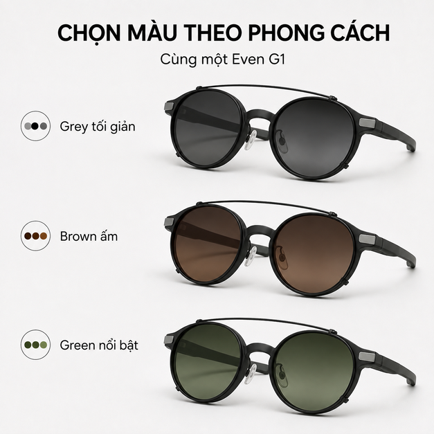 Bộ clip-on kính râm Even G1 Clip & Pouch