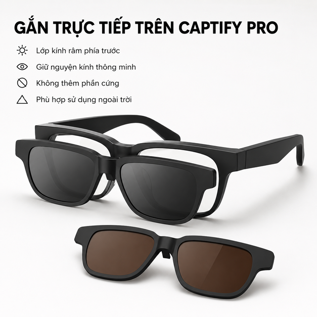 Clip-on kính râm Sunglass Clip-On for Captify Pro