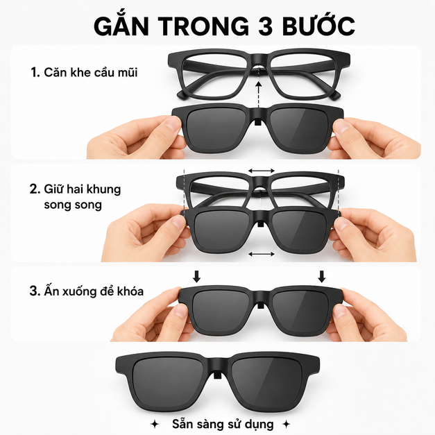 Clip-on kính râm Sunglass Clip-On for Captify Pro
