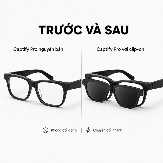 Clip-on kính râm Sunglass Clip-On for Captify Pro