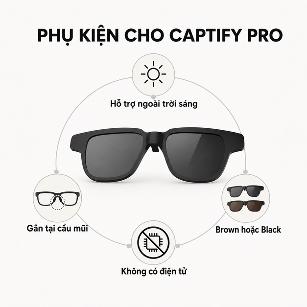 Clip-on kính râm Sunglass Clip-On for Captify Pro