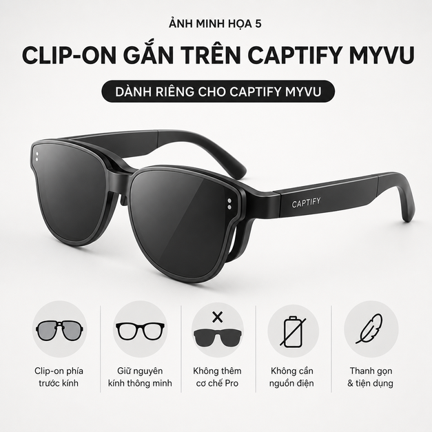 Clip-on kính râm Sunglass Clip-On for Captify Myvu