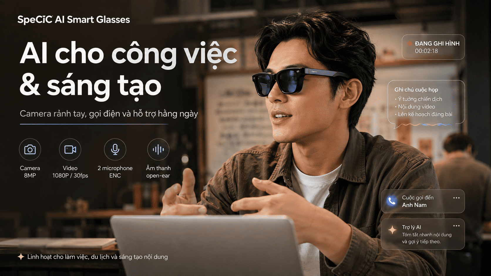 Kính thông minh SpeCiC AI Smart Glasses