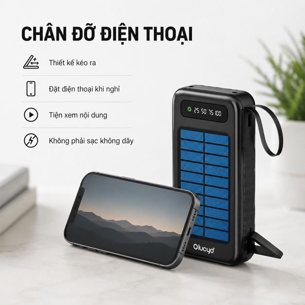 Pin dự phòng năng lượng mặt trời Lucyd Juicebox 20,000 mAh