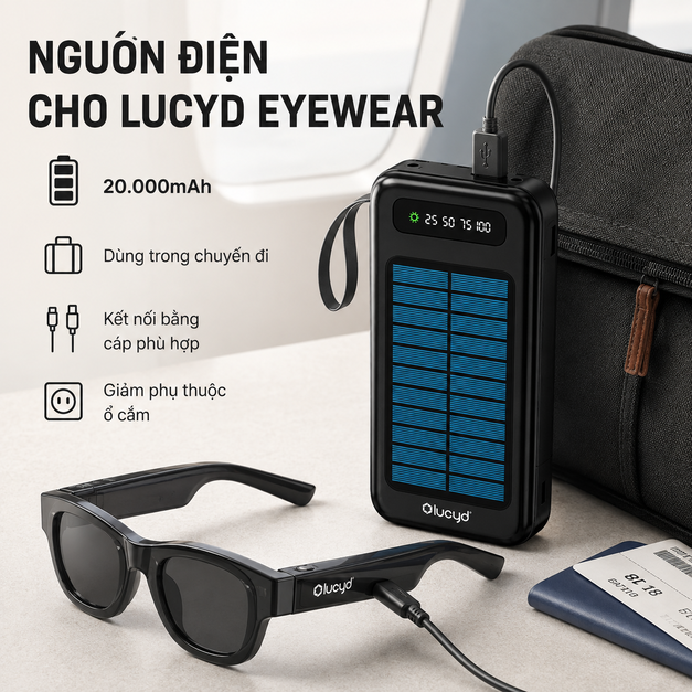 Pin dự phòng năng lượng mặt trời Lucyd Juicebox 20,000 mAh