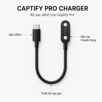 Bộ sạc Captify Pro Charger – Kết nối USB-C và sạc kính thuận tiện