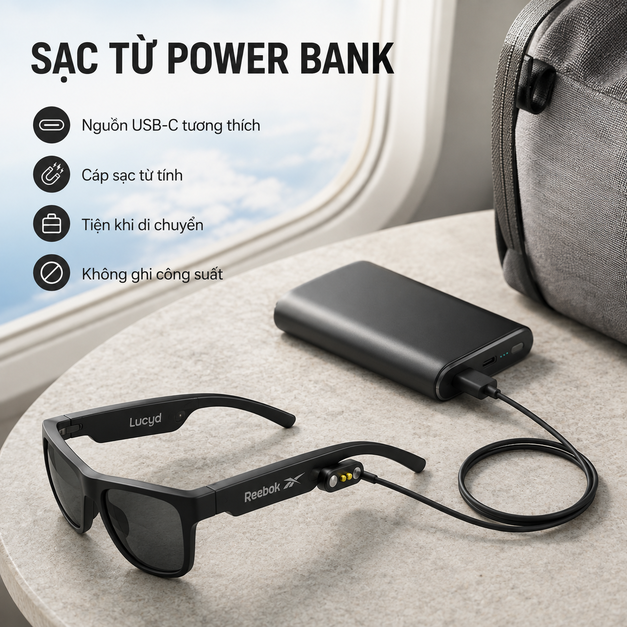 Cáp sạc từ tính USB-C Lucyd Armor & Reebok Sport
