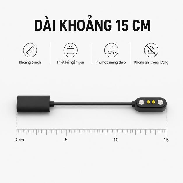 Cáp sạc từ tính USB-C Lucyd Armor & Reebok Sport