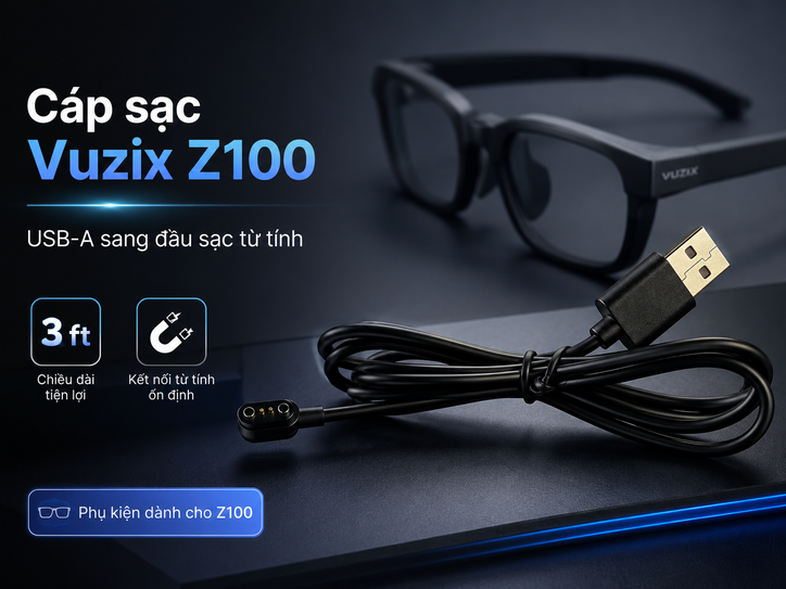 Cáp sạc Vuzix Z100 USB-A to Magnetic 3 ft – Kết nối từ tính và sạc chuyên dụng cho Z100 Cáp sạc Vuzix Z100 USB-A to Magnetic 3 ft – Kết nối từ tính và sạc chuyên dụng cho Z100