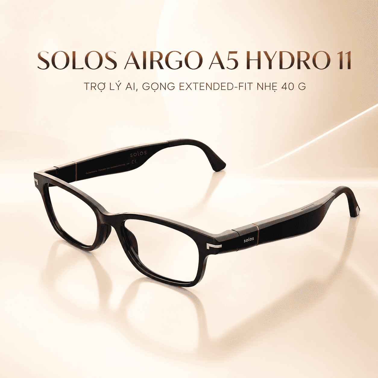 Kính thông minh Solos AirGo A5 Hydro 11 – Trợ lý AI, gọng Extended-Fit nhẹ 40 g Kính thông minh Solos AirGo A5 Hydro 11 – Trợ lý AI, gọng Extended-Fit nhẹ 40 g