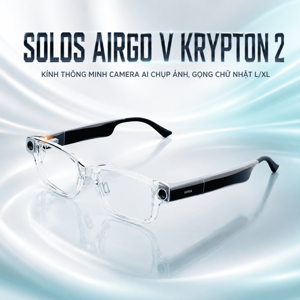 Kính thông minh Solos AirGo V Krypton 2 – Camera AI chụp ảnh, gọng chữ nhật L/XL Kính thông minh Solos AirGo V Krypton 2 – Camera AI chụp ảnh, gọng chữ nhật L/XL