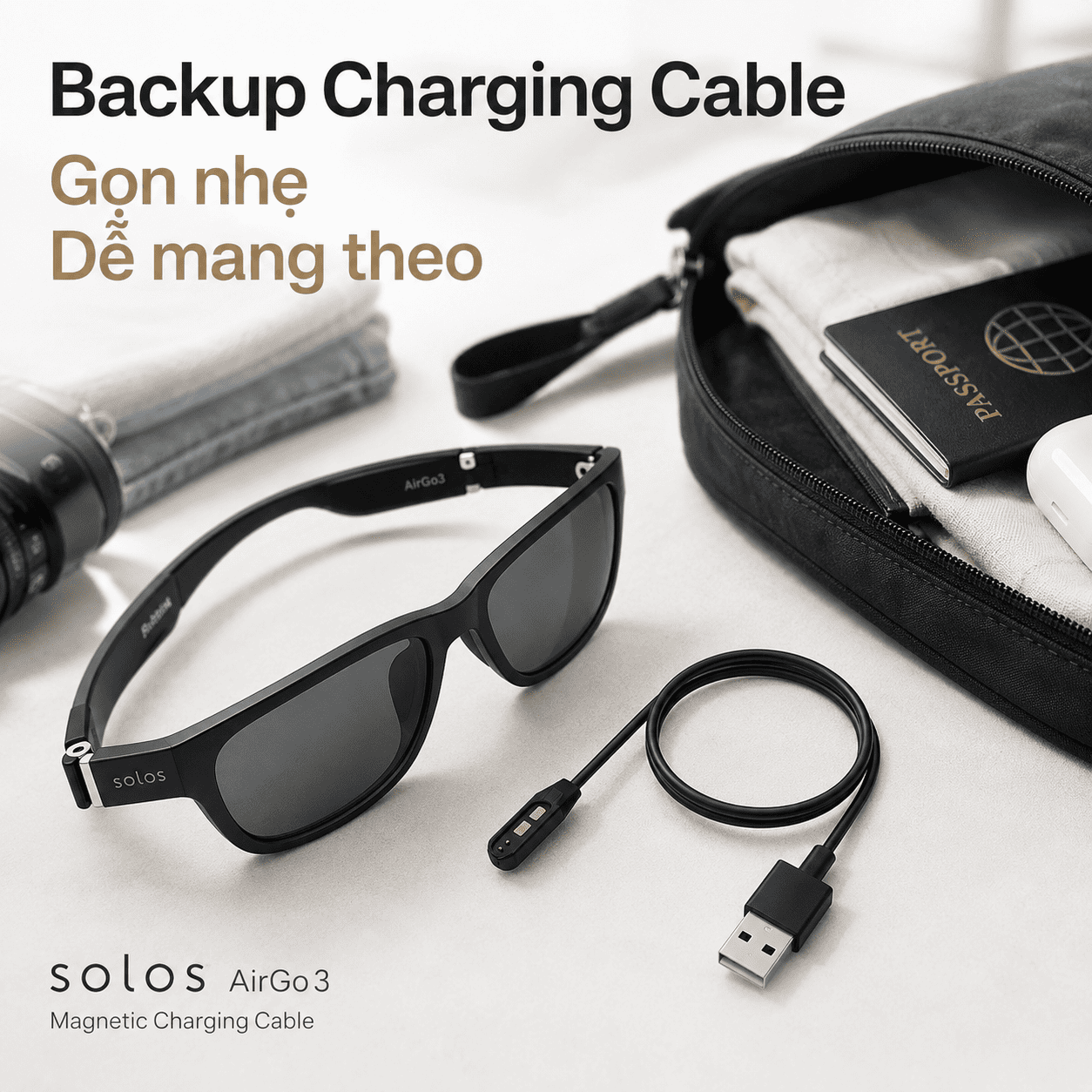 Cáp sạc từ tính Solos AirGo 3 