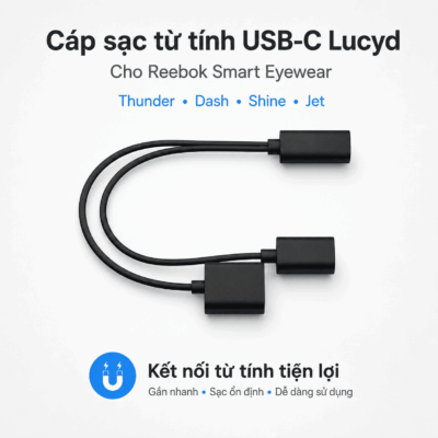 Cáp sạc từ tính USB-C Lucyd – Phụ kiện sạc cho kính thông minh Reebok