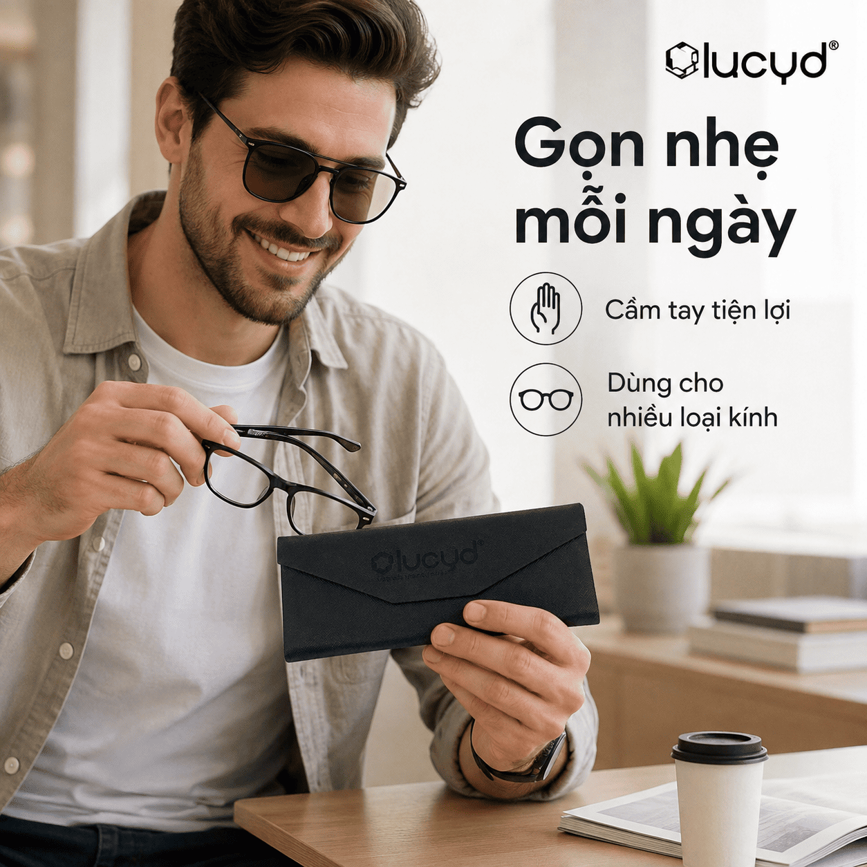 Hộp đựng kính gập phẳng Lucyd